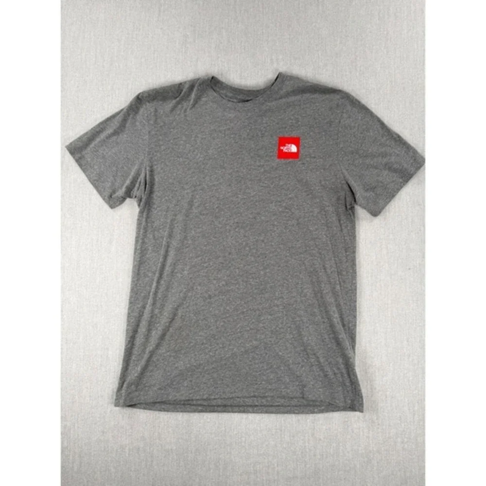 The North Face Mens Red Box Logo T-Shirt Grey Heather Short Sleeve Size‎ M